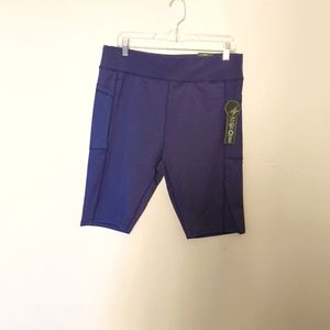 RAG PLUS- Women's Active Shorts with Side Pockets - Purple Sz 2X